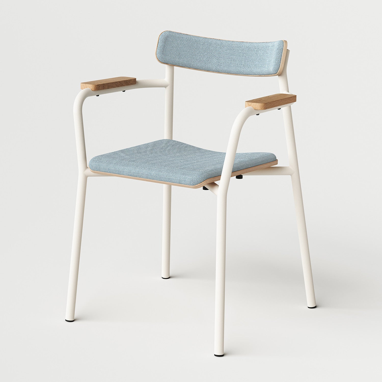 Chaise ETUDE avec accoudoirs - tissu recyclé