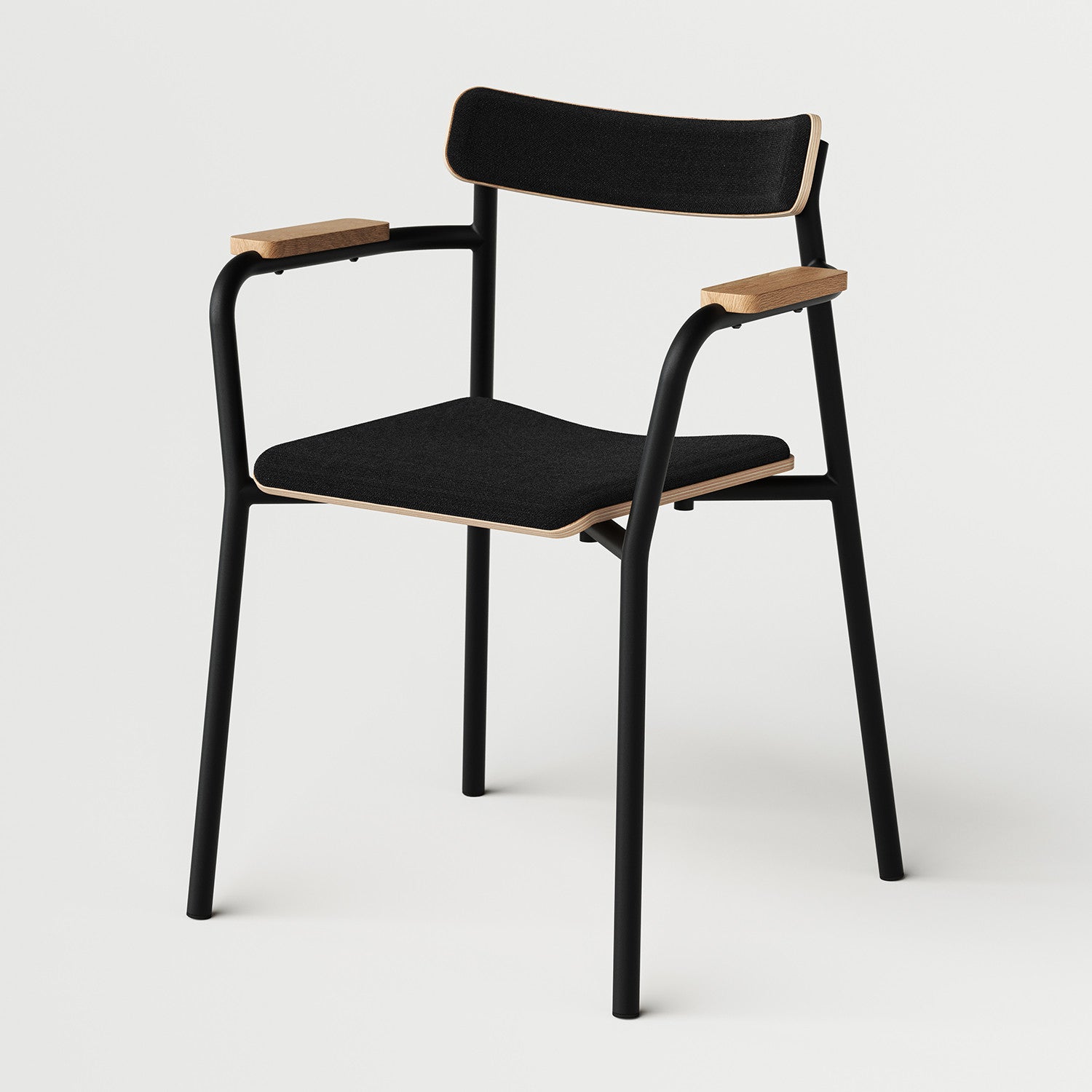 Chaise ETUDE avec accoudoirs - tissu recyclé