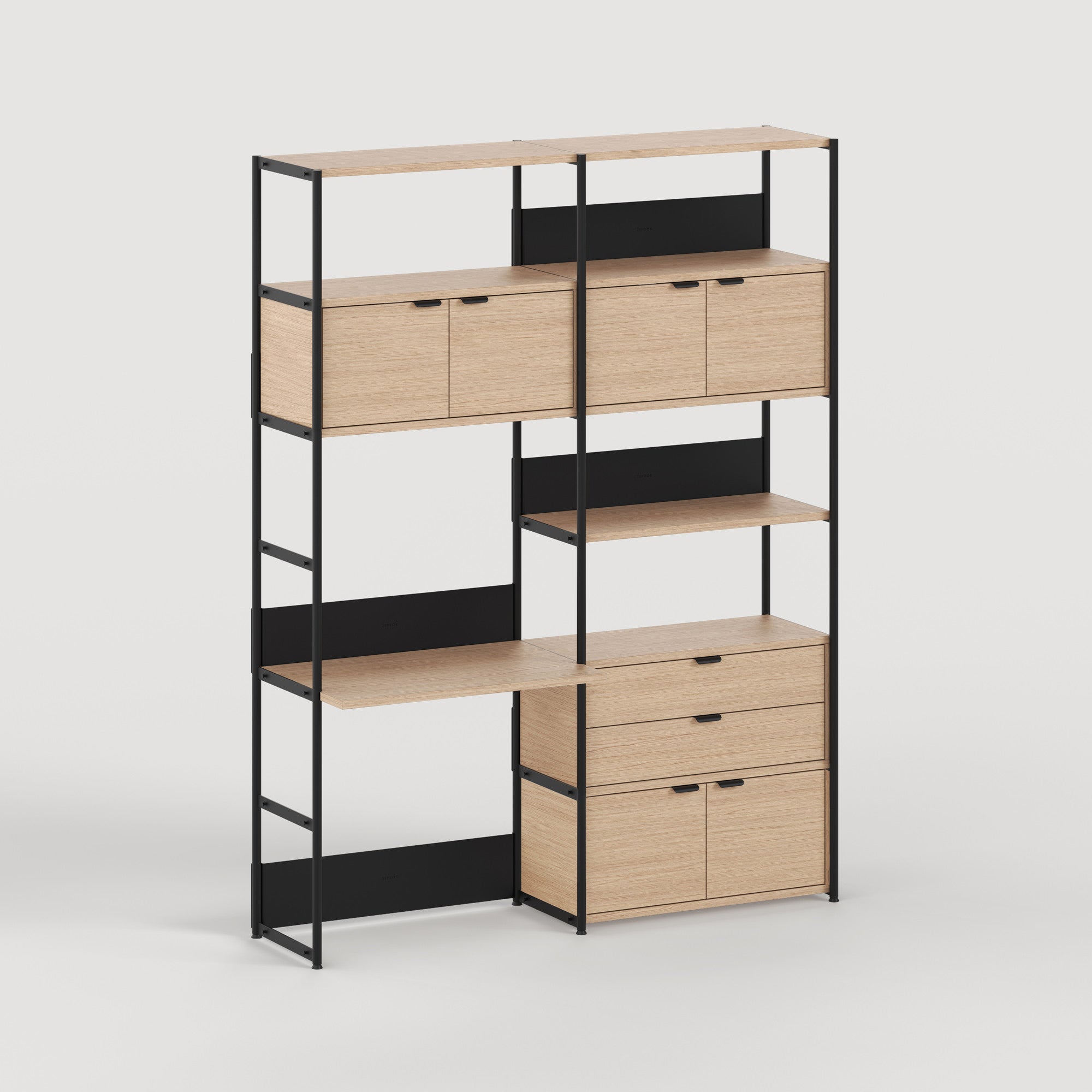 Etagère bureau UNIT - H180 à 215 x L164cm - bois éco-certifié