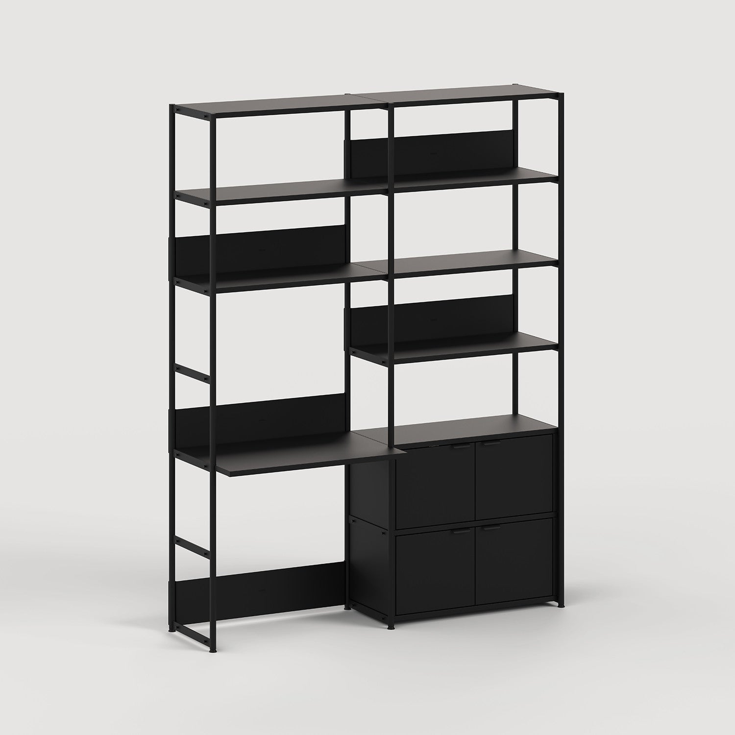 Etagère bureau UNIT - H180 à 215 x L164cm - acier thermolaqué