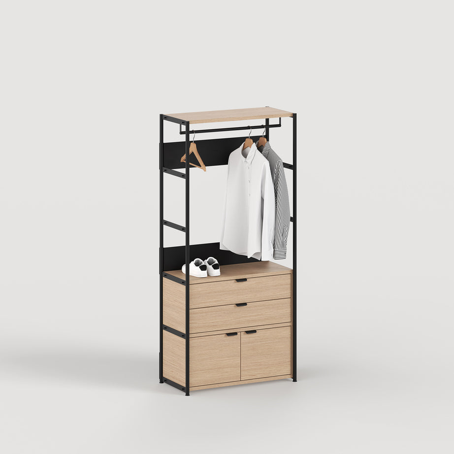 UNIT wardrobe - H180 to 215 x W84cm - eco-certified wood