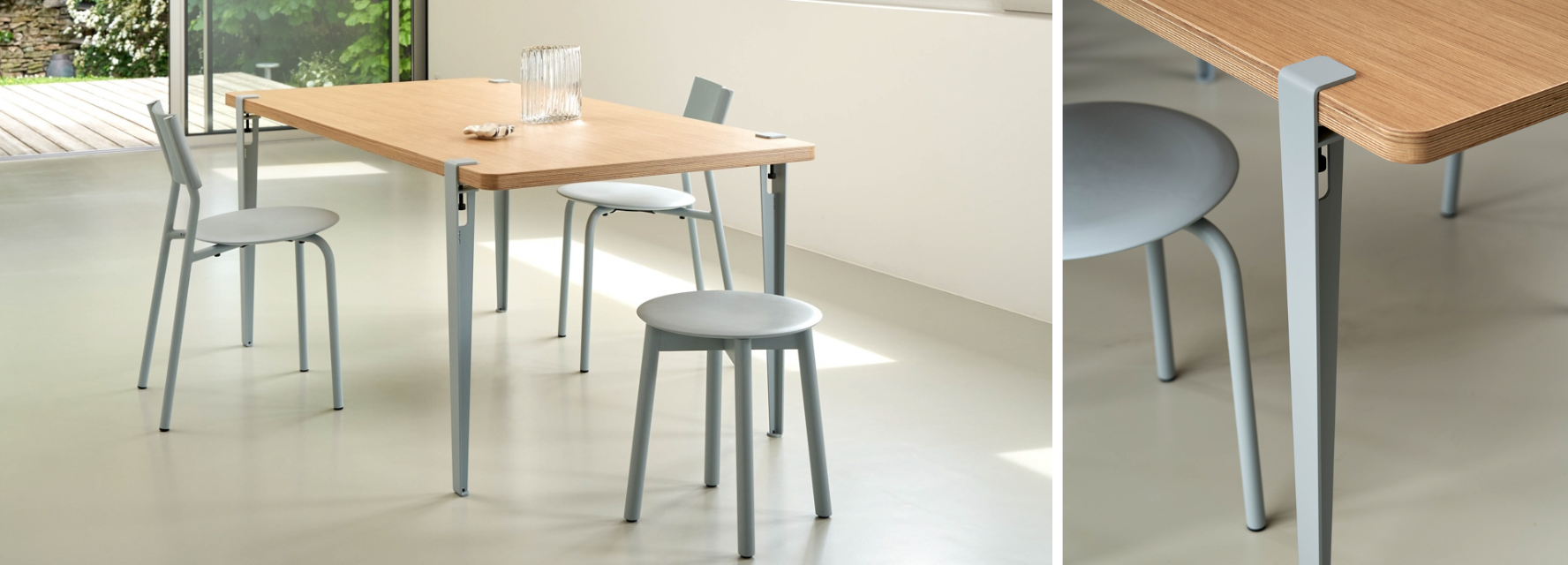 TIPTOE tables collection, clamped steel legs – Tiptoe