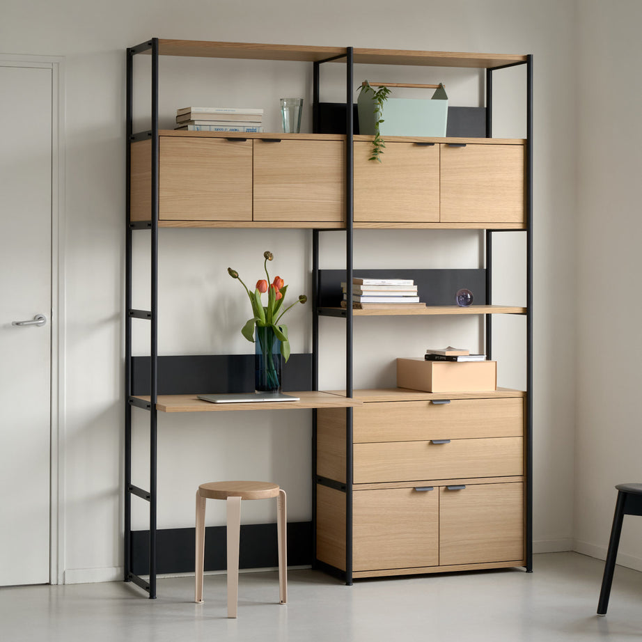 Etagère bureau UNIT - H180 à 215 x L164cm - bois éco-certifié