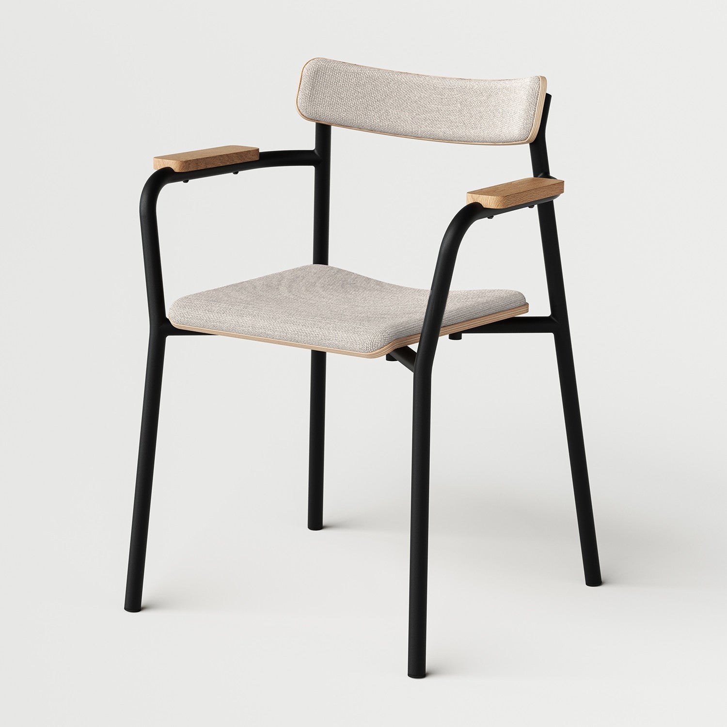 Chaise ETUDE avec accoudoirs - tissu recyclé