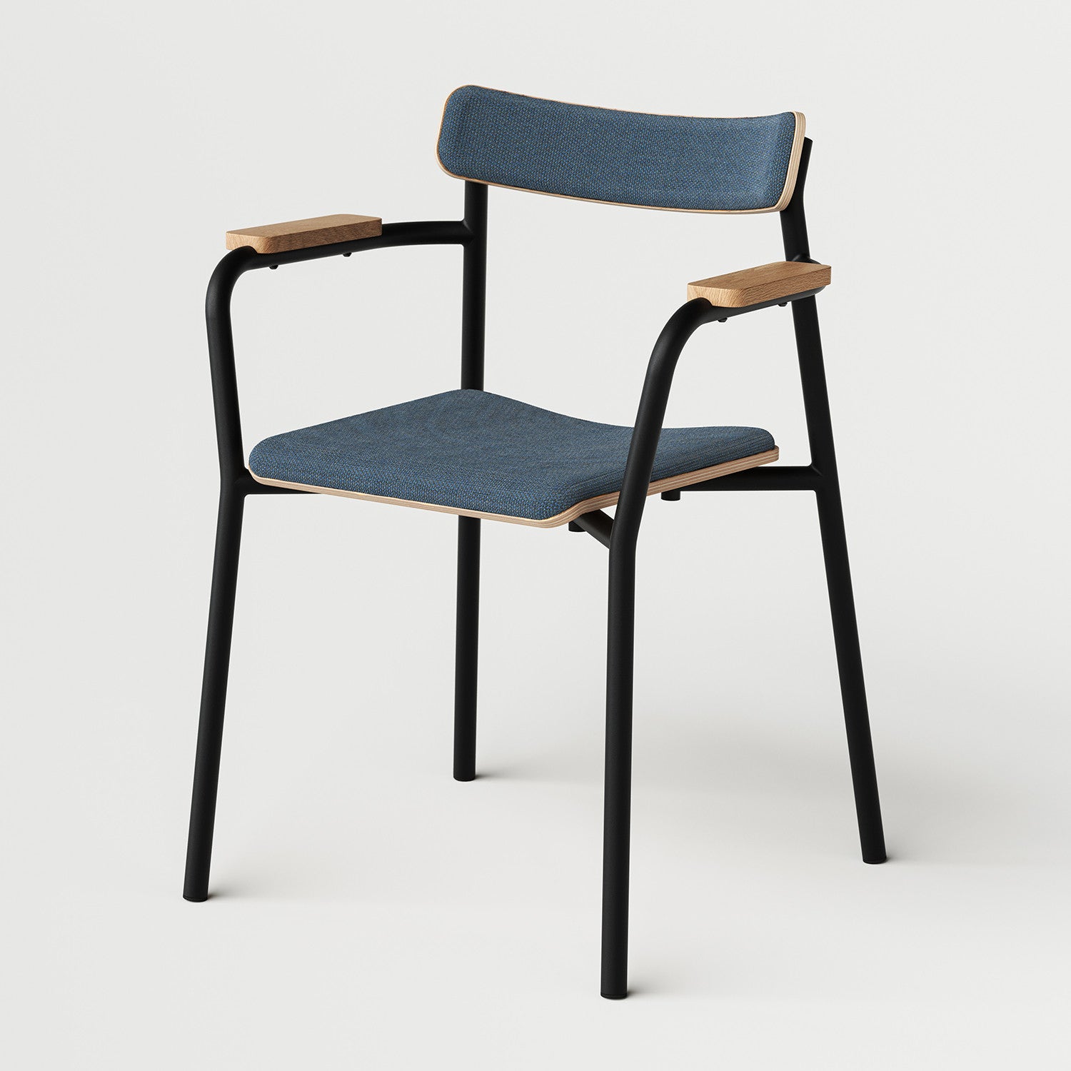 Chaise ETUDE avec accoudoirs - tissu recyclé