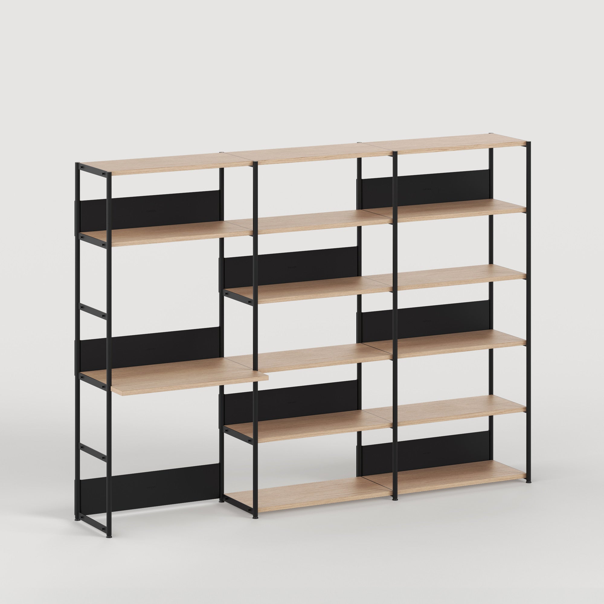 Scaffale con scrivania UNIT - H180 à 215 x L244cm - legno eco-certificato