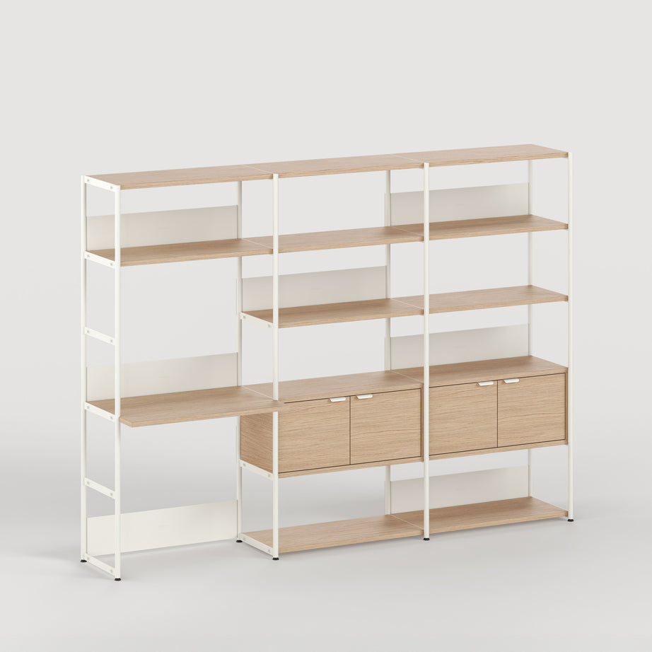 Etagère bureau UNIT - H180 à 215 x L244cm - bois éco-certifié