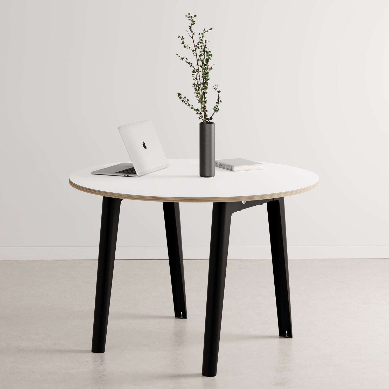 Table de réunion ronde NEW MODERN Ø 110cm - multiplis blanc