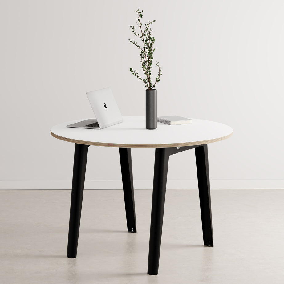 Table de réunion ronde NEW MODERN Ø 110cm - multiplis blanc