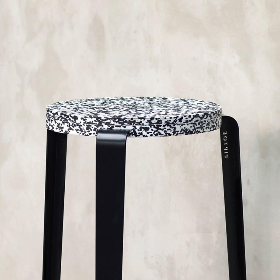 Tabouret de bar LOU - plastique recyclé Macchiato
