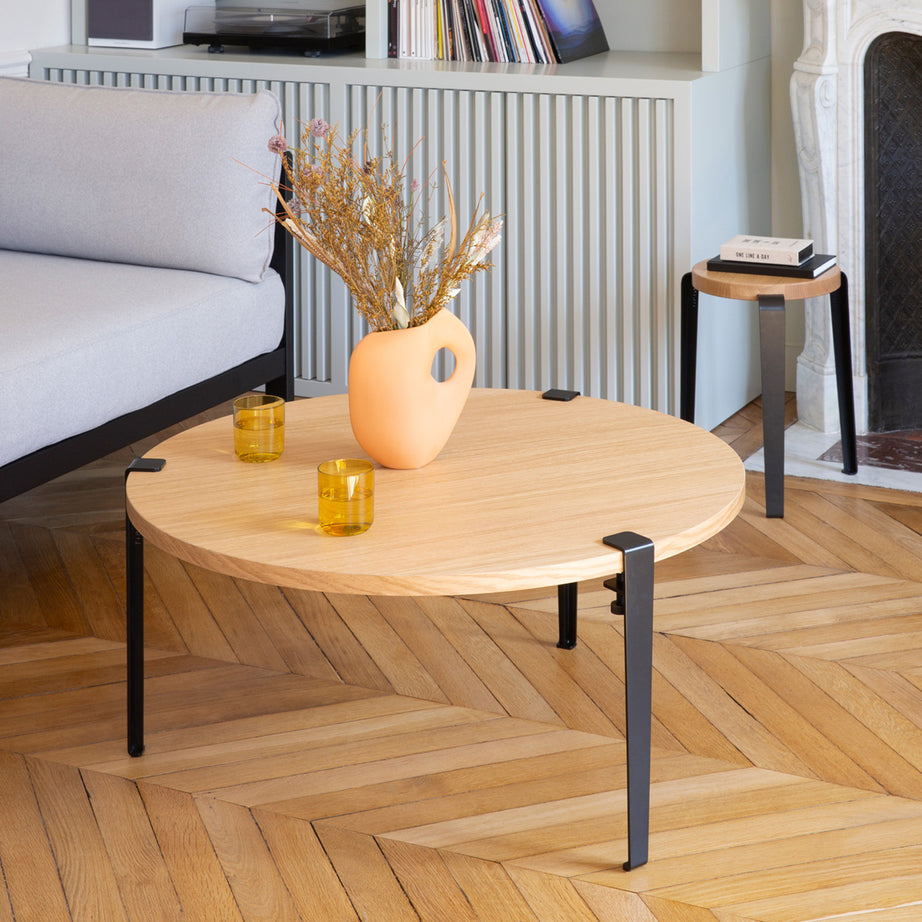 Table basse ronde TIPTOE Ø 90cm - chêne massif