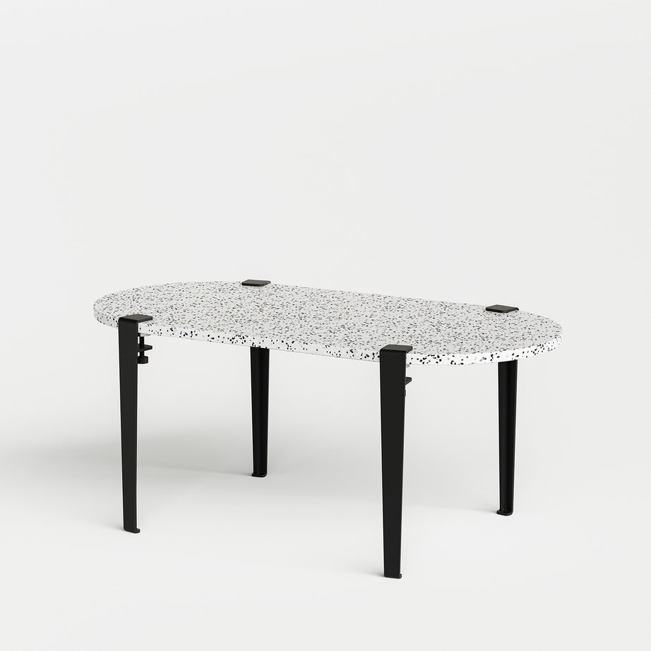 Table basse oblongue TIPTOE 100x50cm - plastique recyclé Macchiato