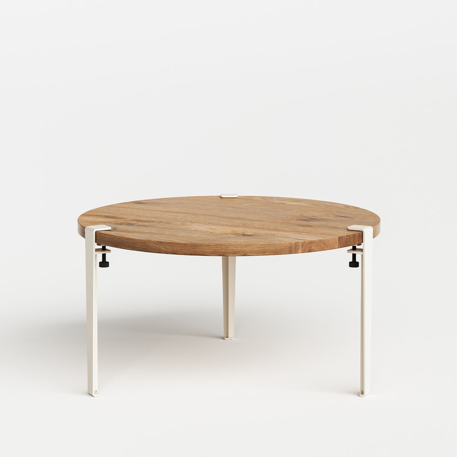Table basse ronde TIPTOE Ø 80cm - bois ancien recyclé