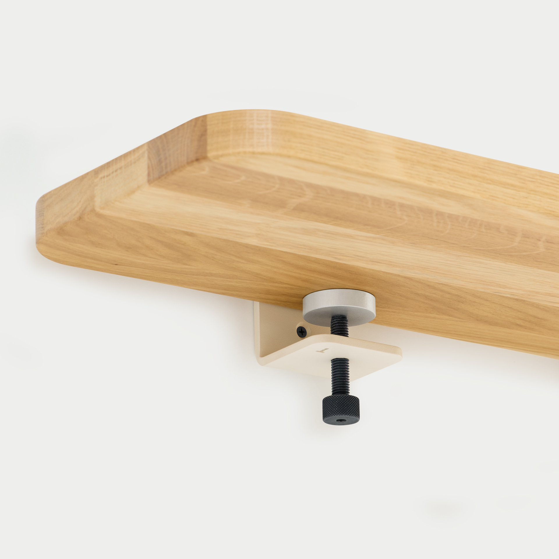 Set of 3 BRACKET wall shelves - solid oak - 60 to 150cm