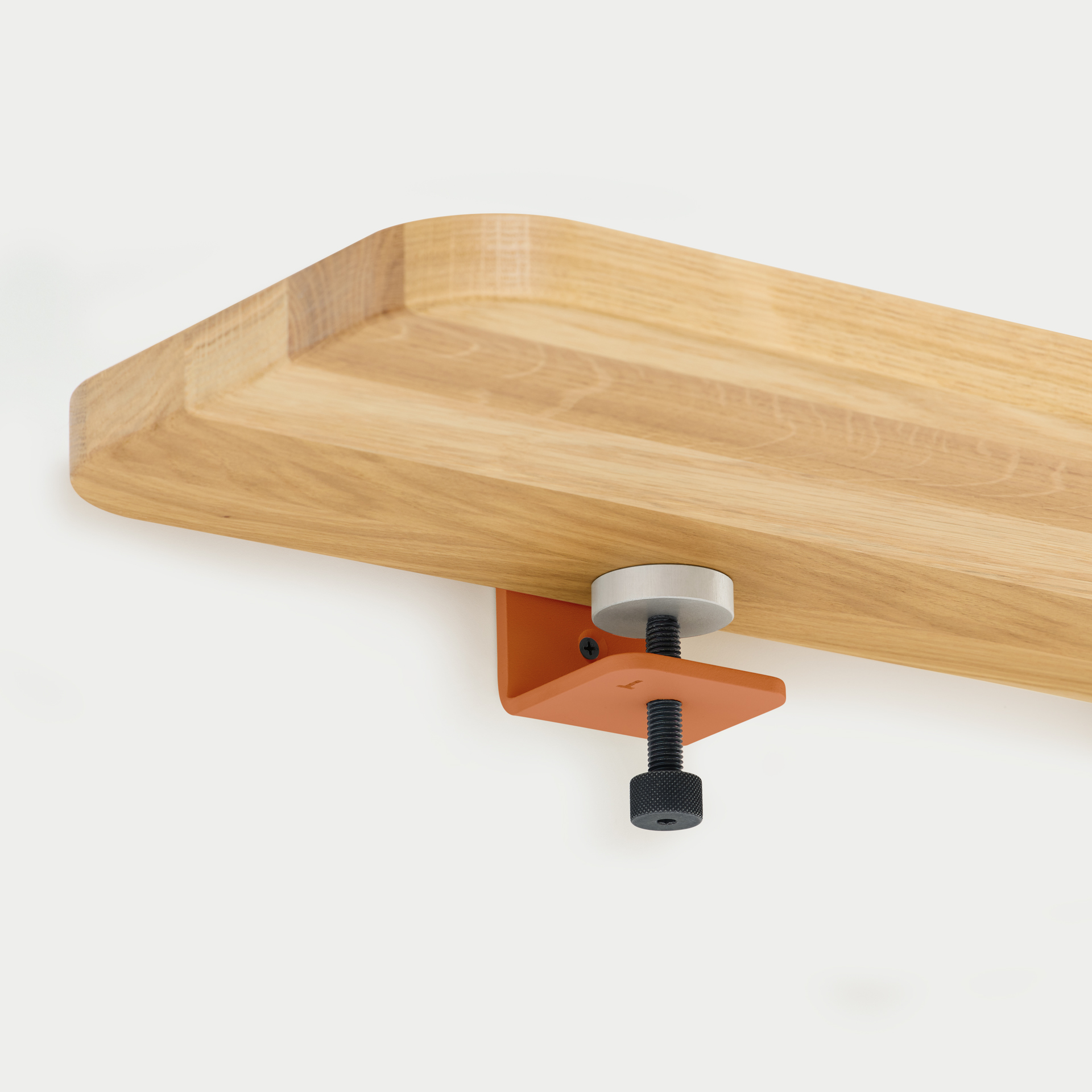 Set of 3 BRACKET wall shelves - solid oak - 60 to 150cm