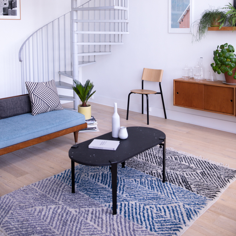 TIPTOE oblong coffee table 100x50cm - Genova recycled plastic