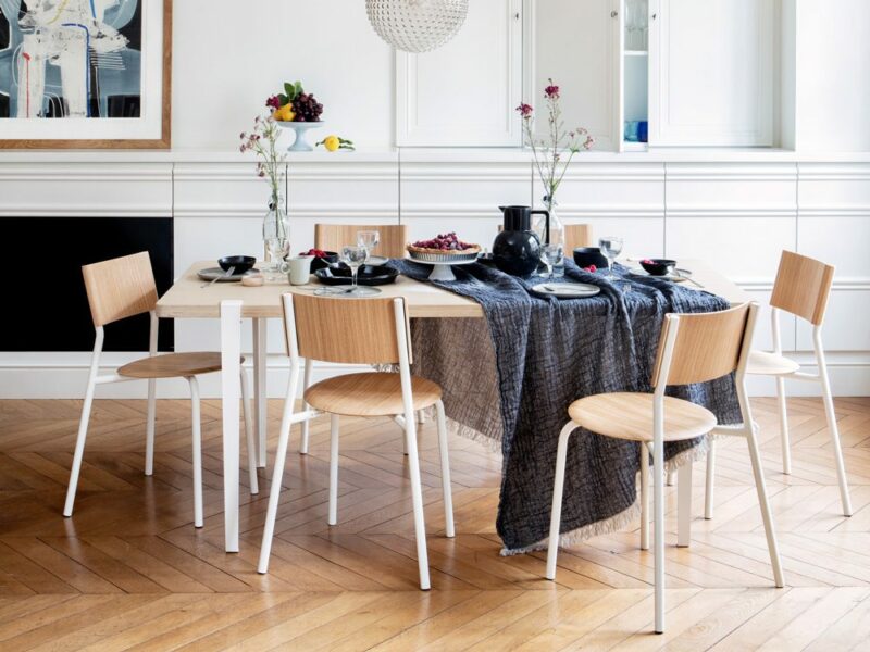 oak white table