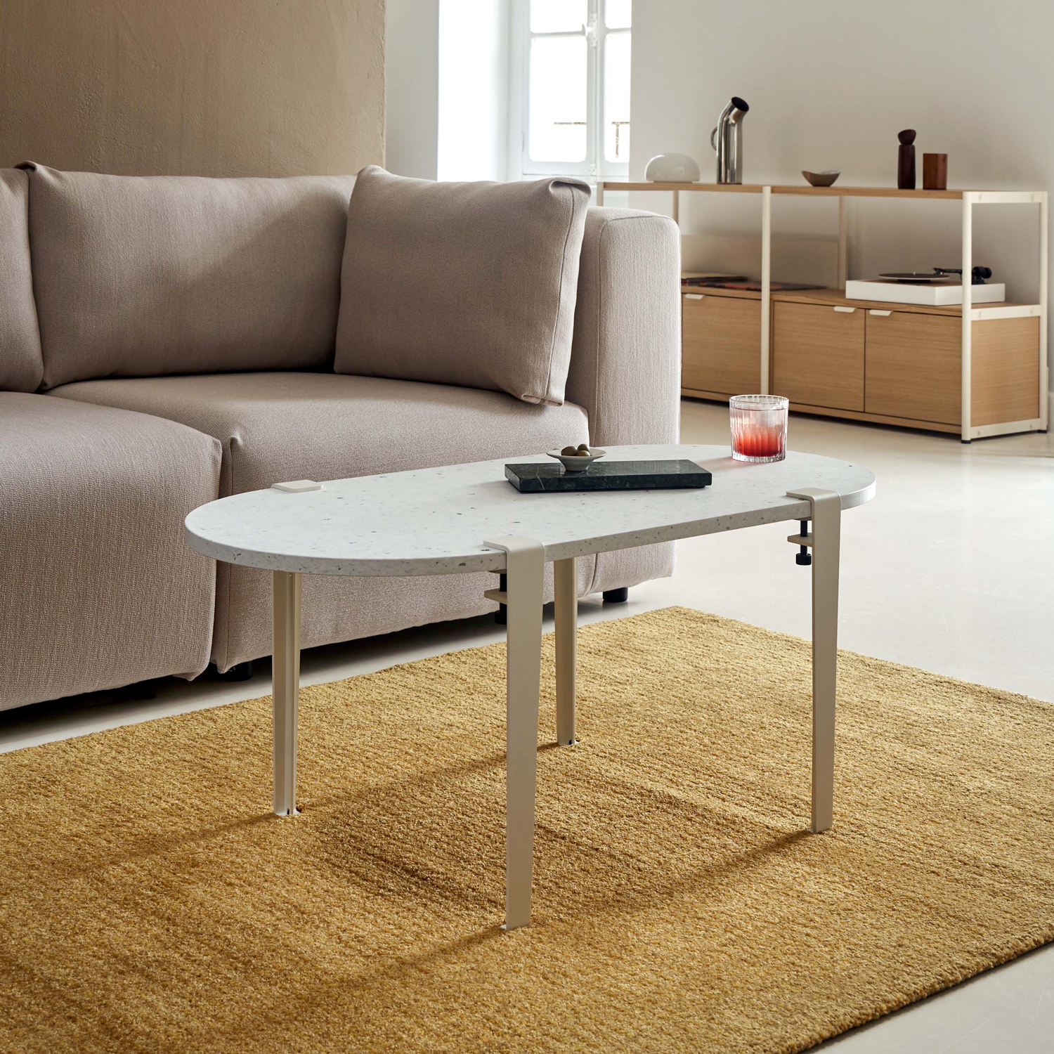 TIPTOE oblong coffee table 100x50cm - Venezia recycled plastic "Imperfect"