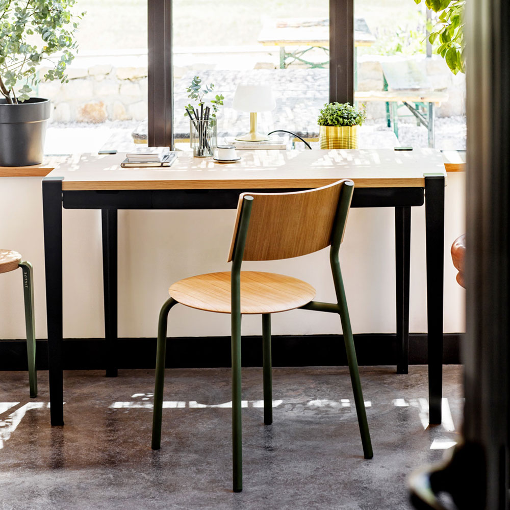 Chaise de bureau en bois et acier TIPTOE