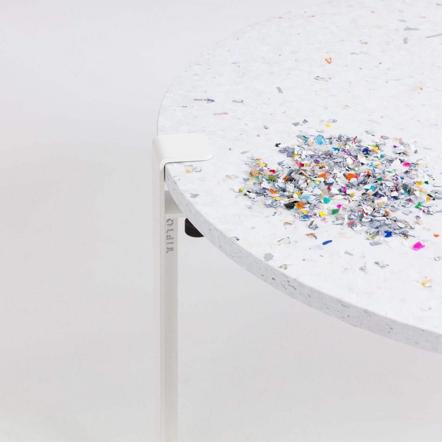 Table basse en plastique recyclé Venezia - Pied de table basse Blanc