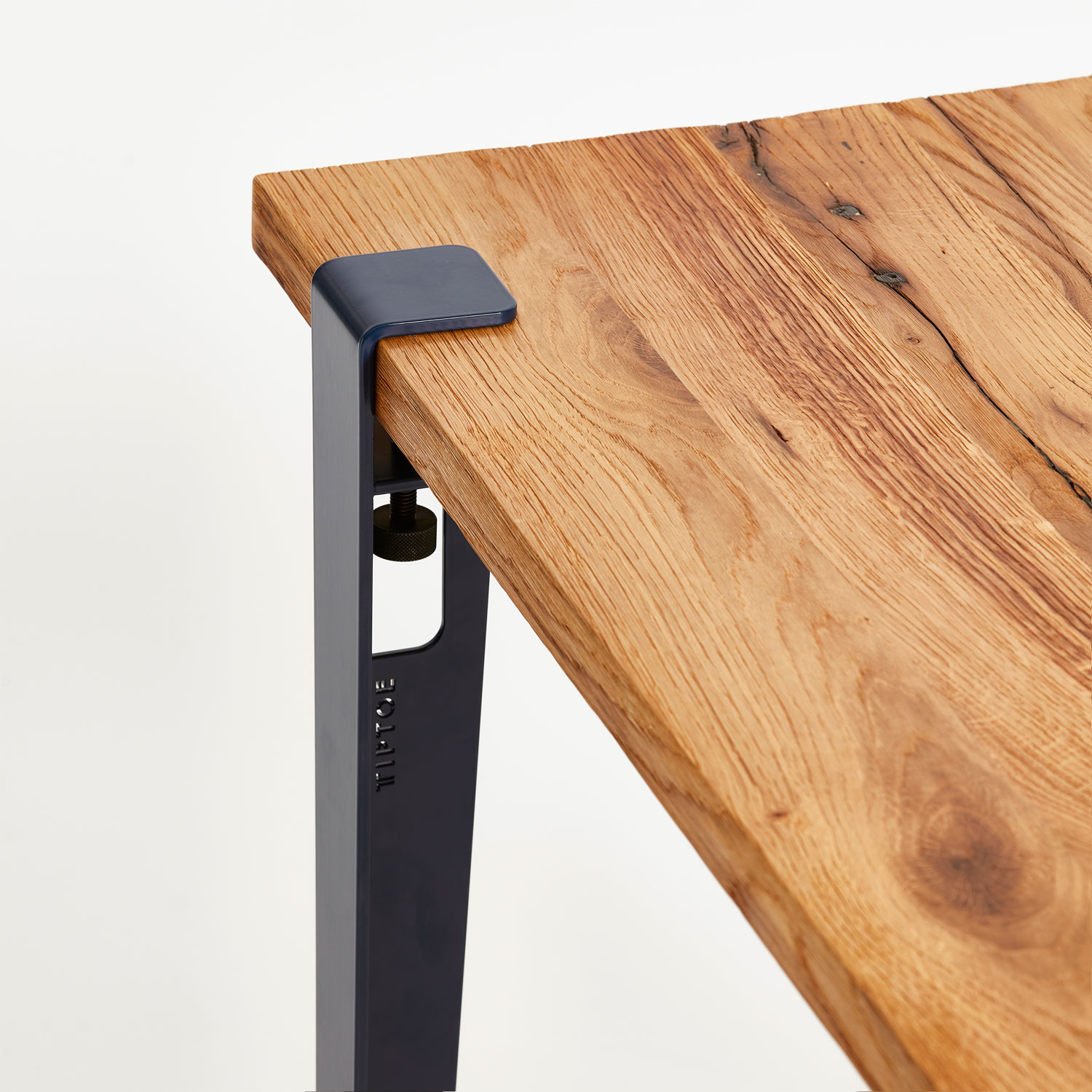 TIPTOE reclaimed wood desk top with table leg