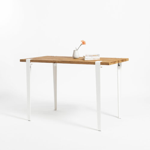 TIPTOE desk with reclaimed wood top and steel legs