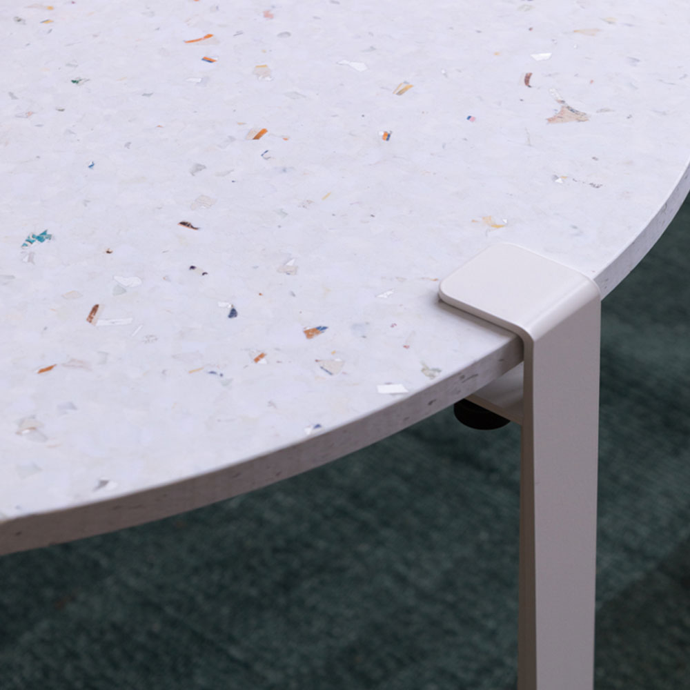 Pied de table pour table basse ou banc en acier blanc TIPTOE