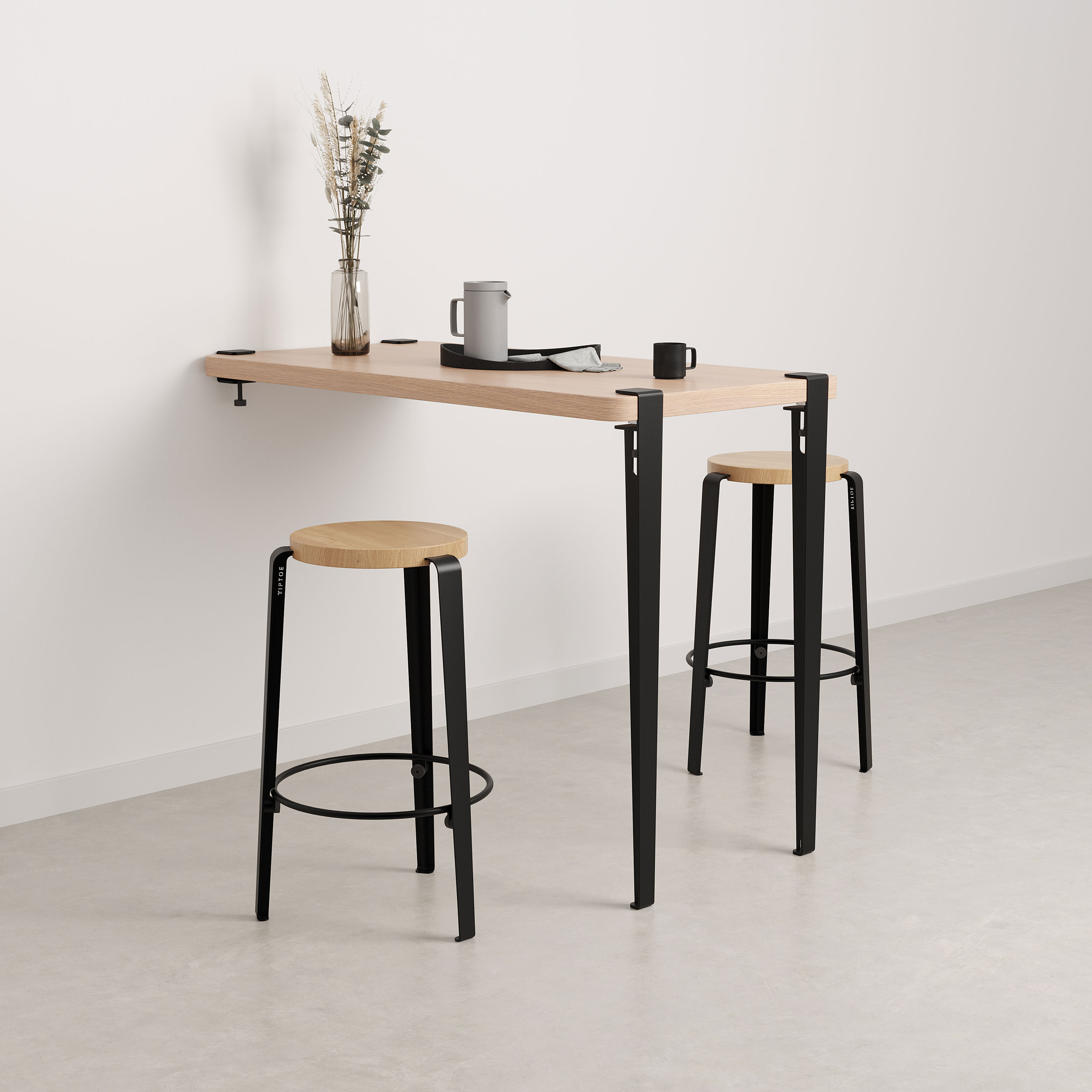 TIPTOE wall-mounted high table - eco-certified wood