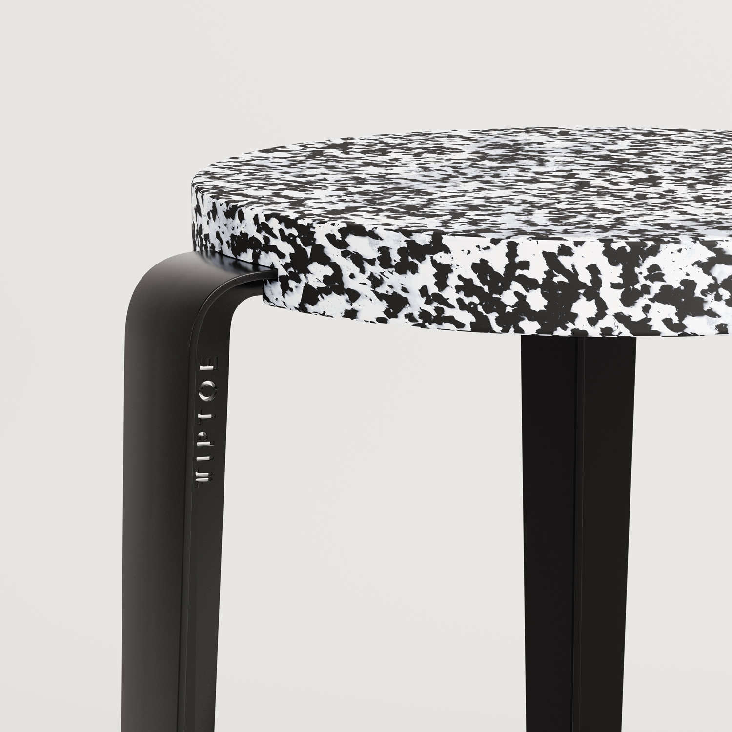 MI LOU counter stool in recycled plastic MACCHIATO