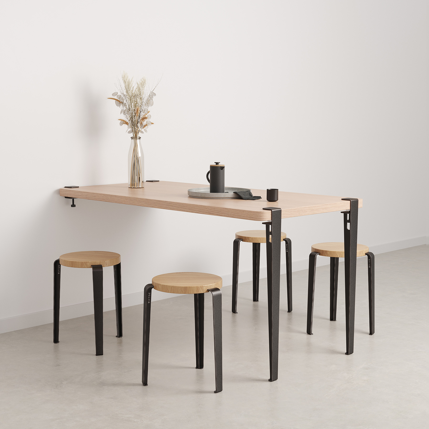TIPTOE wall-mounted dining table - eco-certified wood