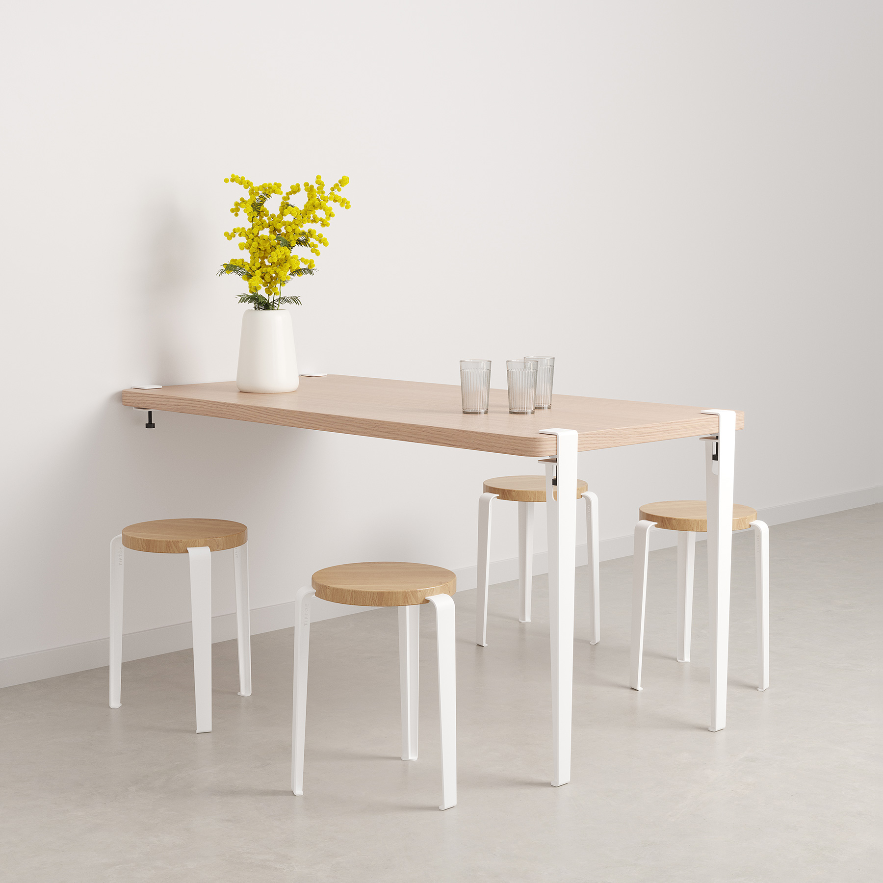 TIPTOE wall-mounted dining table - eco-certified wood