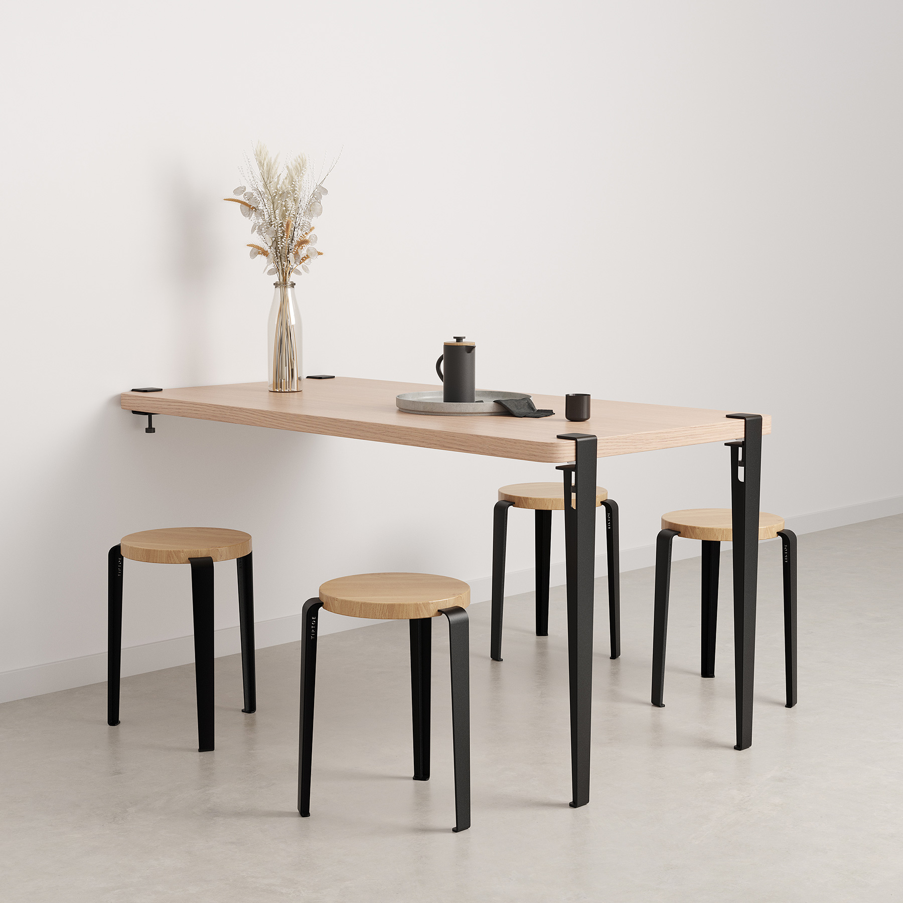 TIPTOE wall-mounted dining table - eco-certified wood