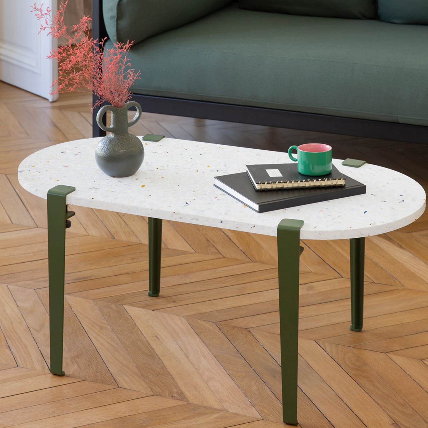 TIPTOE oblong coffee table 100x50cm - Venezia recycled plastic "Imperfect"