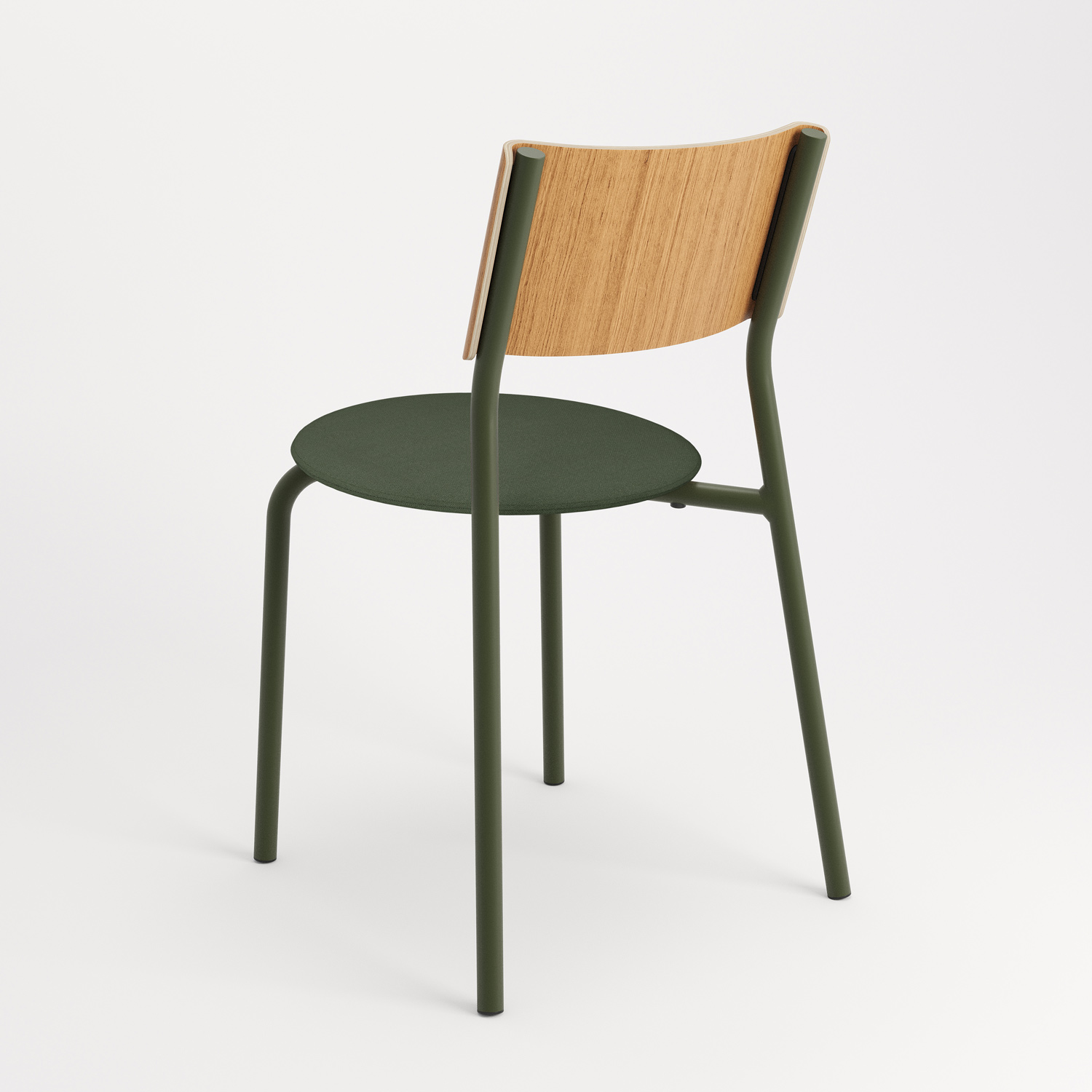 chaise tissu et textile vert de dos