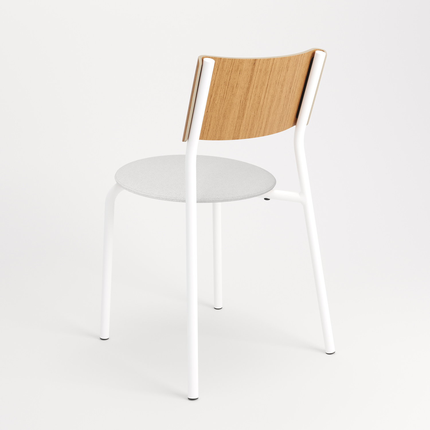chaise tissu et textile blanc de dos