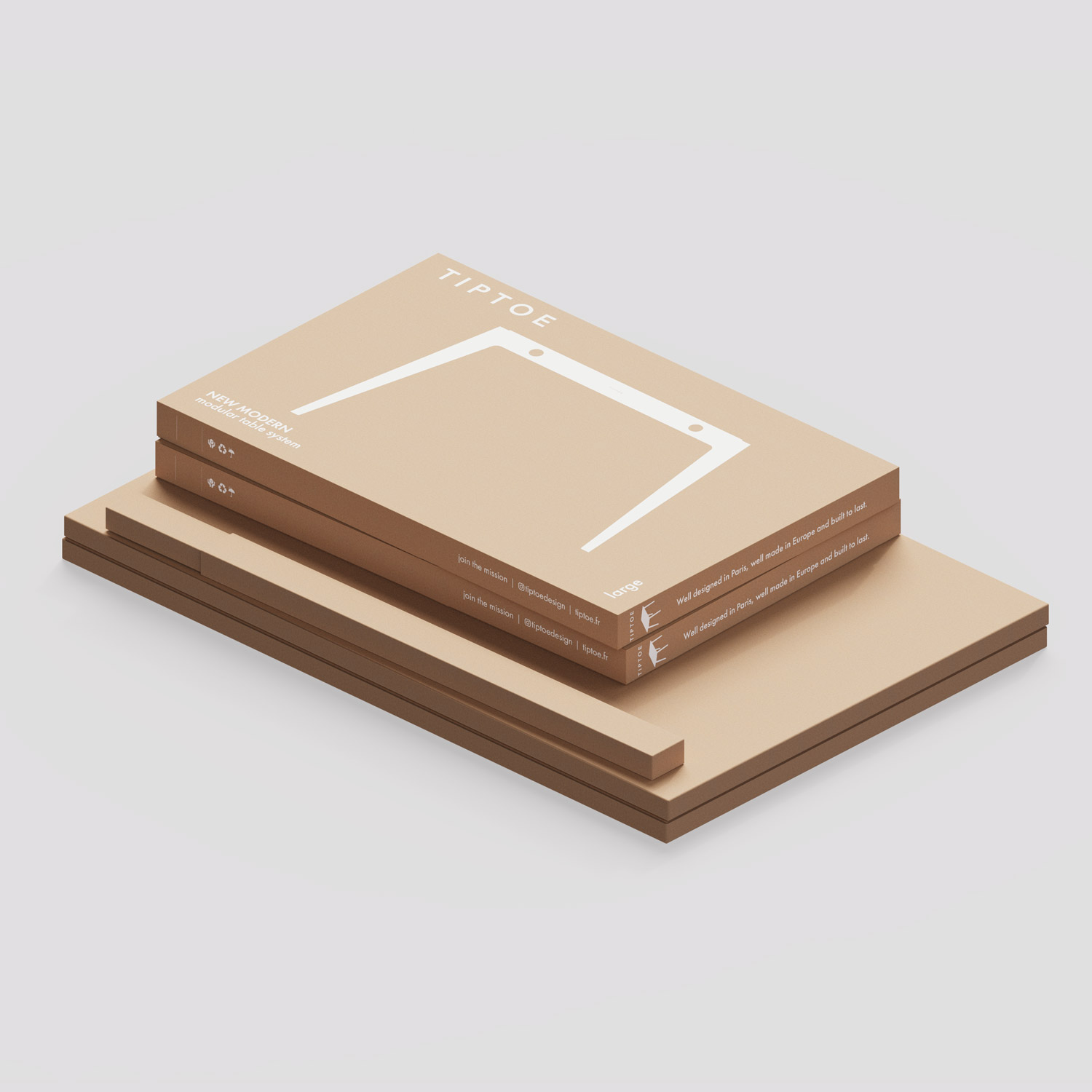 NEW MODERN 2–seater workbench – white plywood