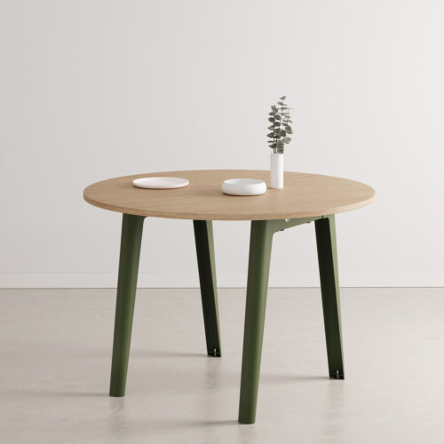 NEW MODERN round meeting table – eco–certified wood