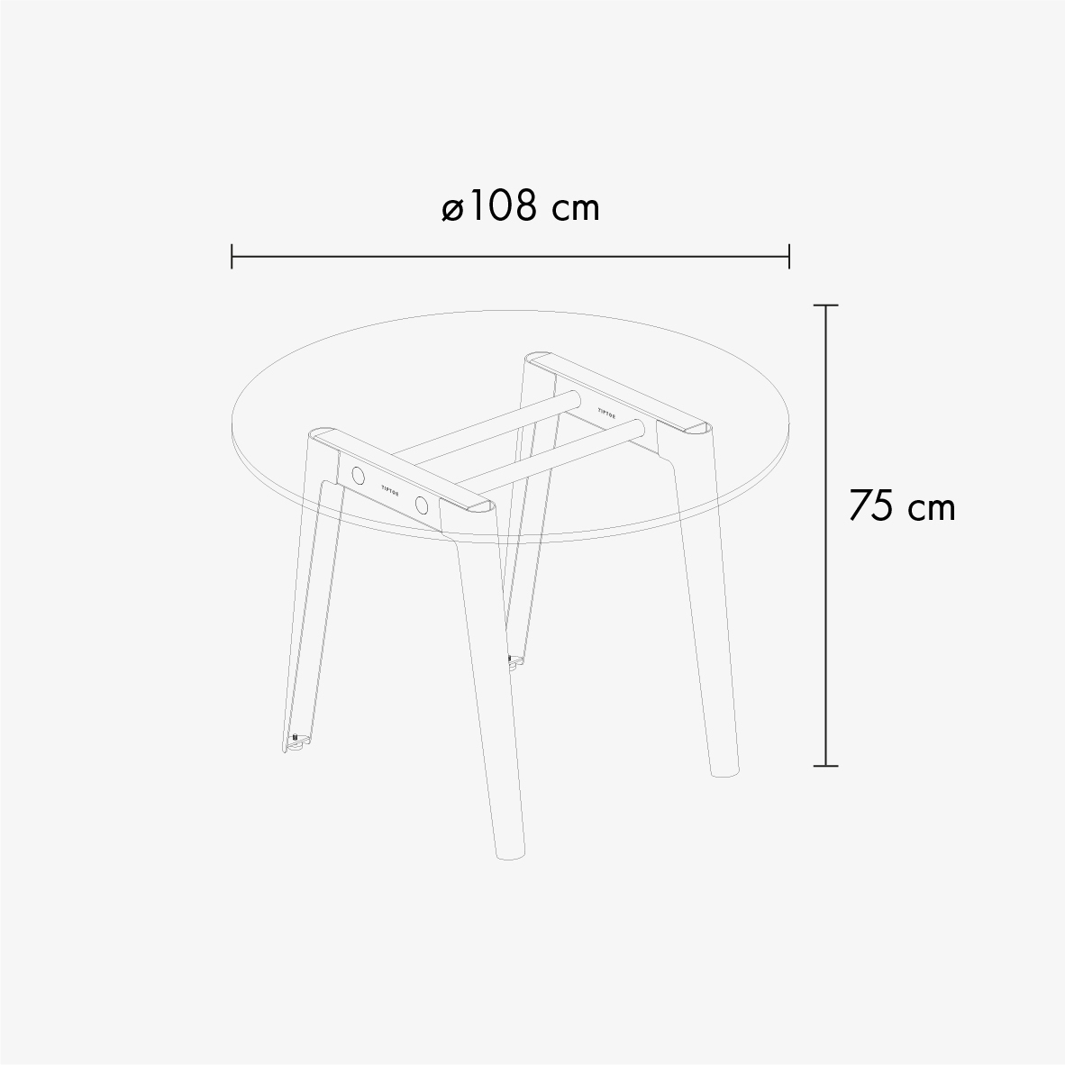 NEW MODERN round meeting table Ø 108cm - Venezia recycled plastic
