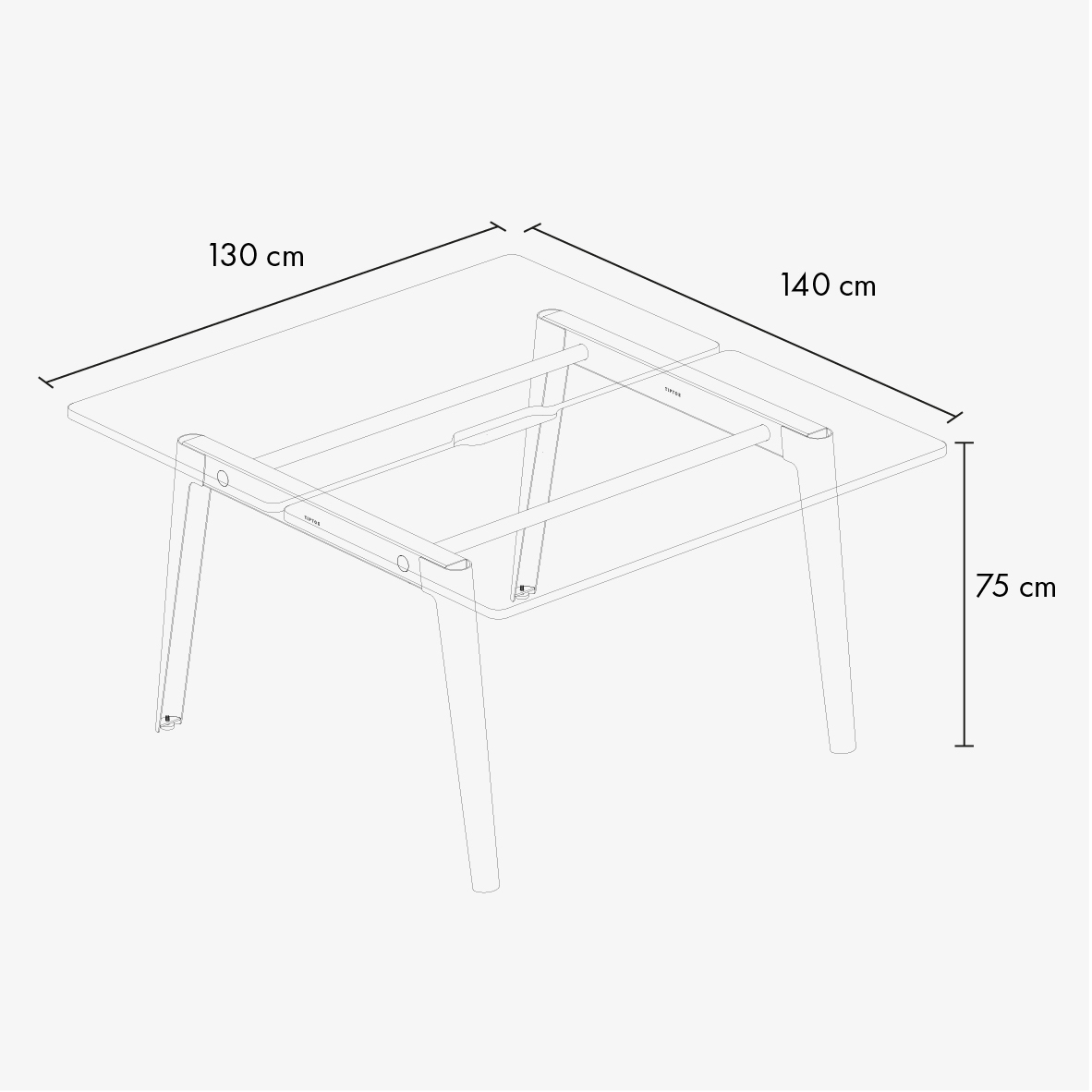 NEW MODERN 2-seater workbench - Venezia recycled plastic
