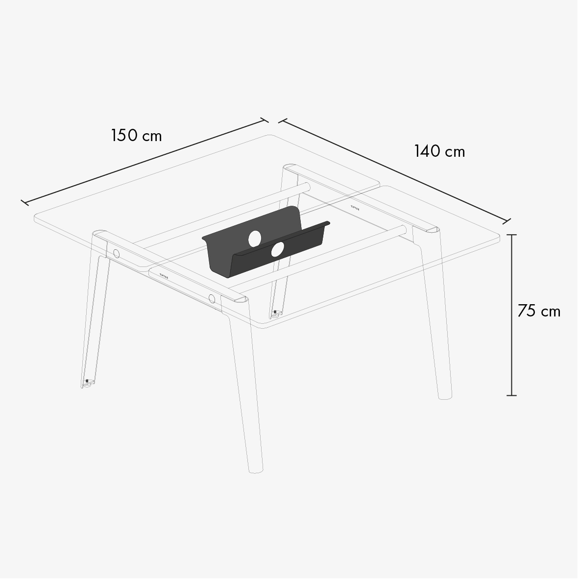 NEW MODERN 2–seater workbench – recycled plastic