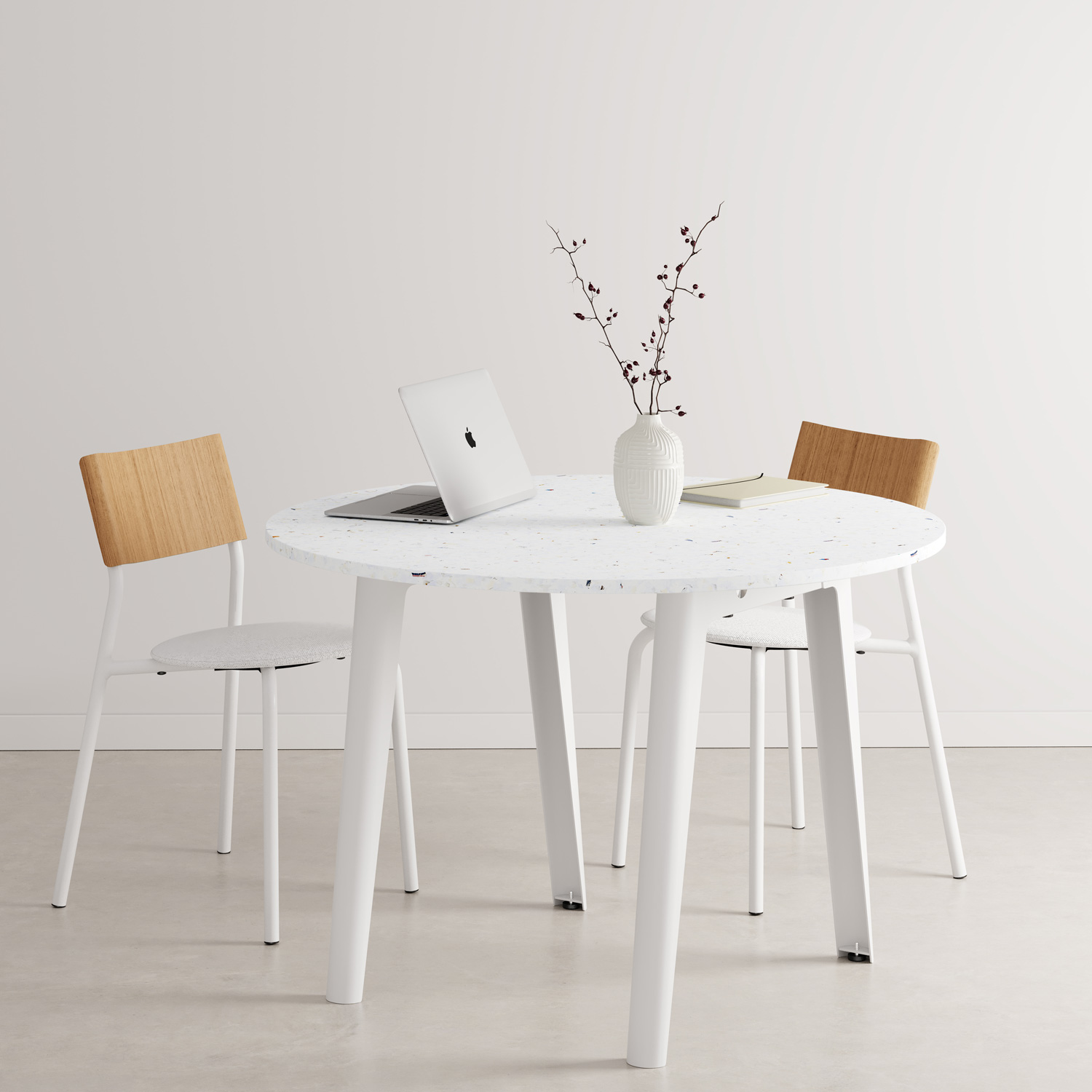 NEW MODERN round meeting table Ø 108cm - Venezia recycled plastic