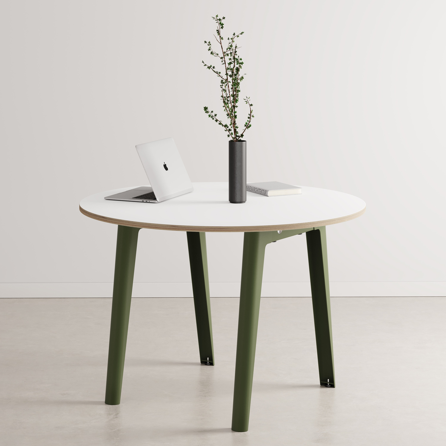 NEW MODERN round meeting table – white plywood