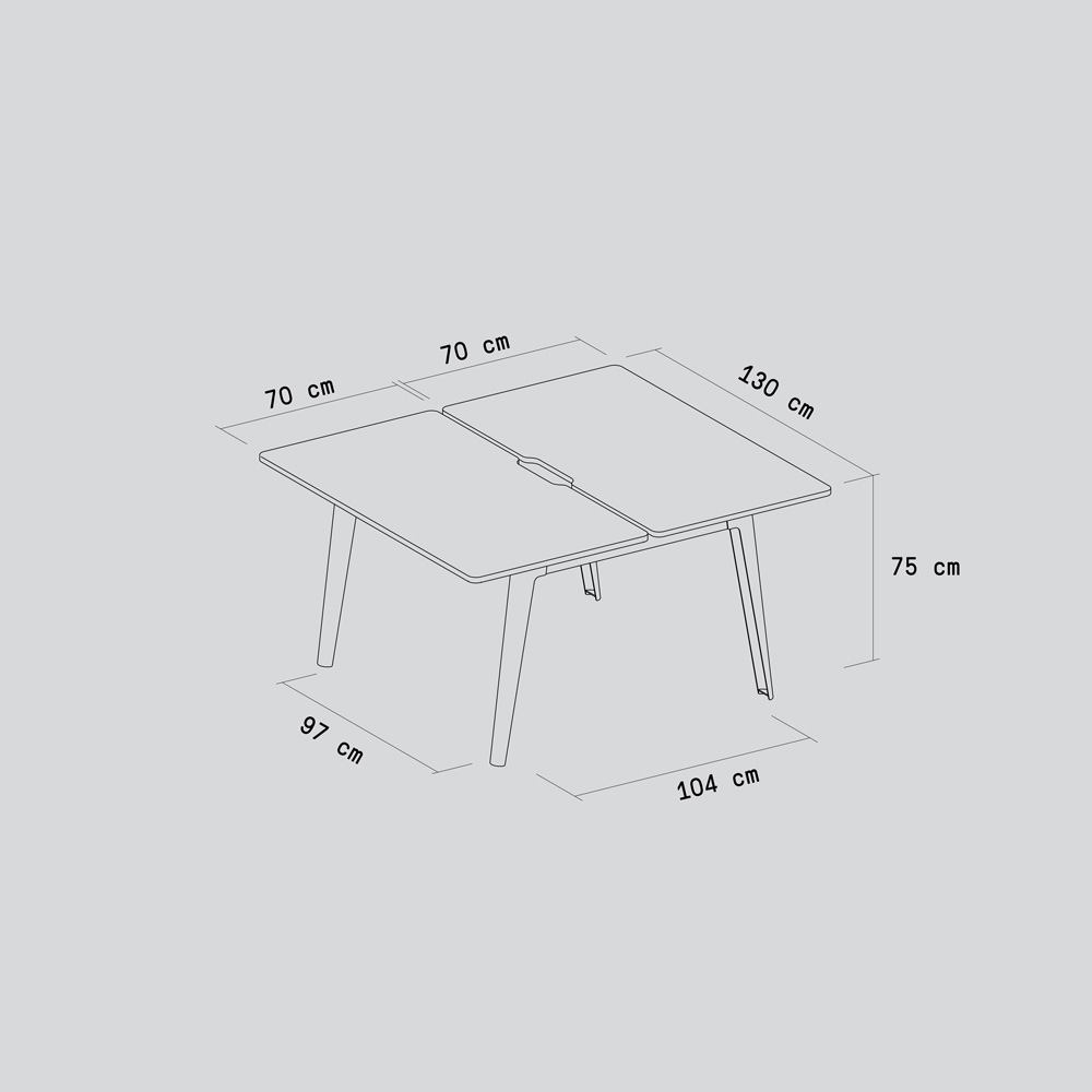 NEW MODERN 2-seater workbench - Venezia recycled plastic