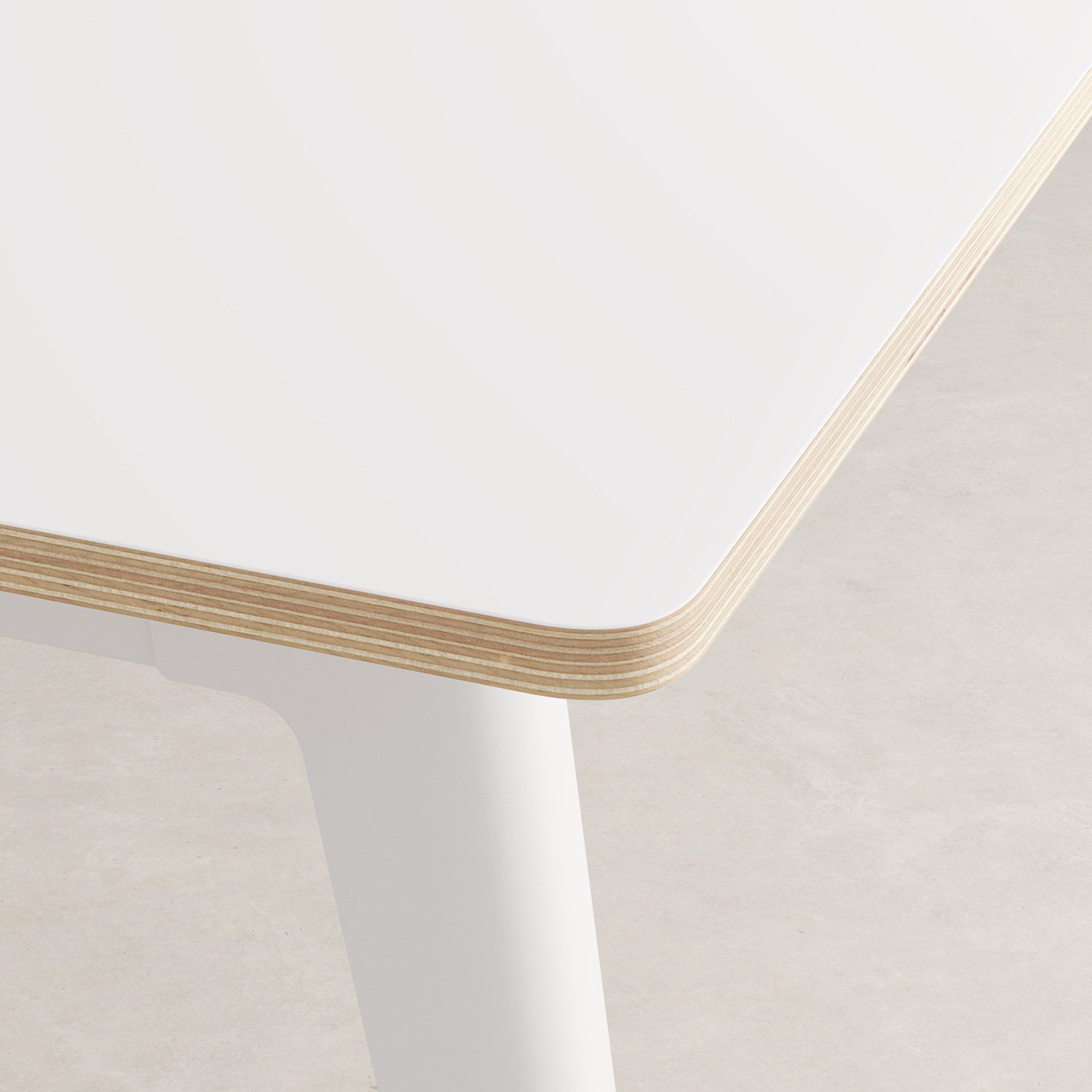NEW MODERN 4–seater workbench – white plywood