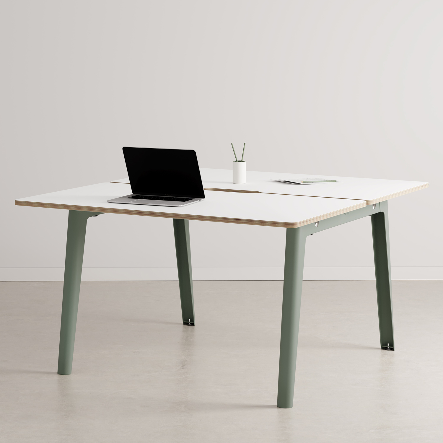 NEW MODERN 2-seater workbench - white plywood