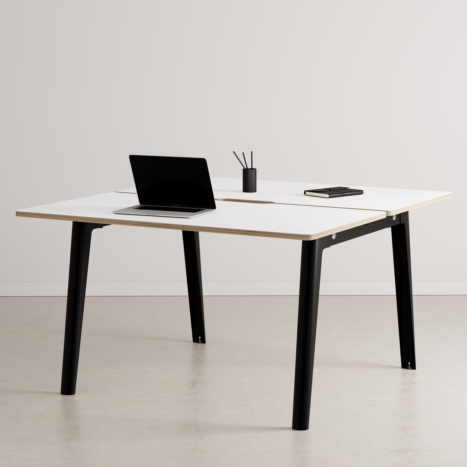 NEW MODERN 2-seater workbench - white plywood