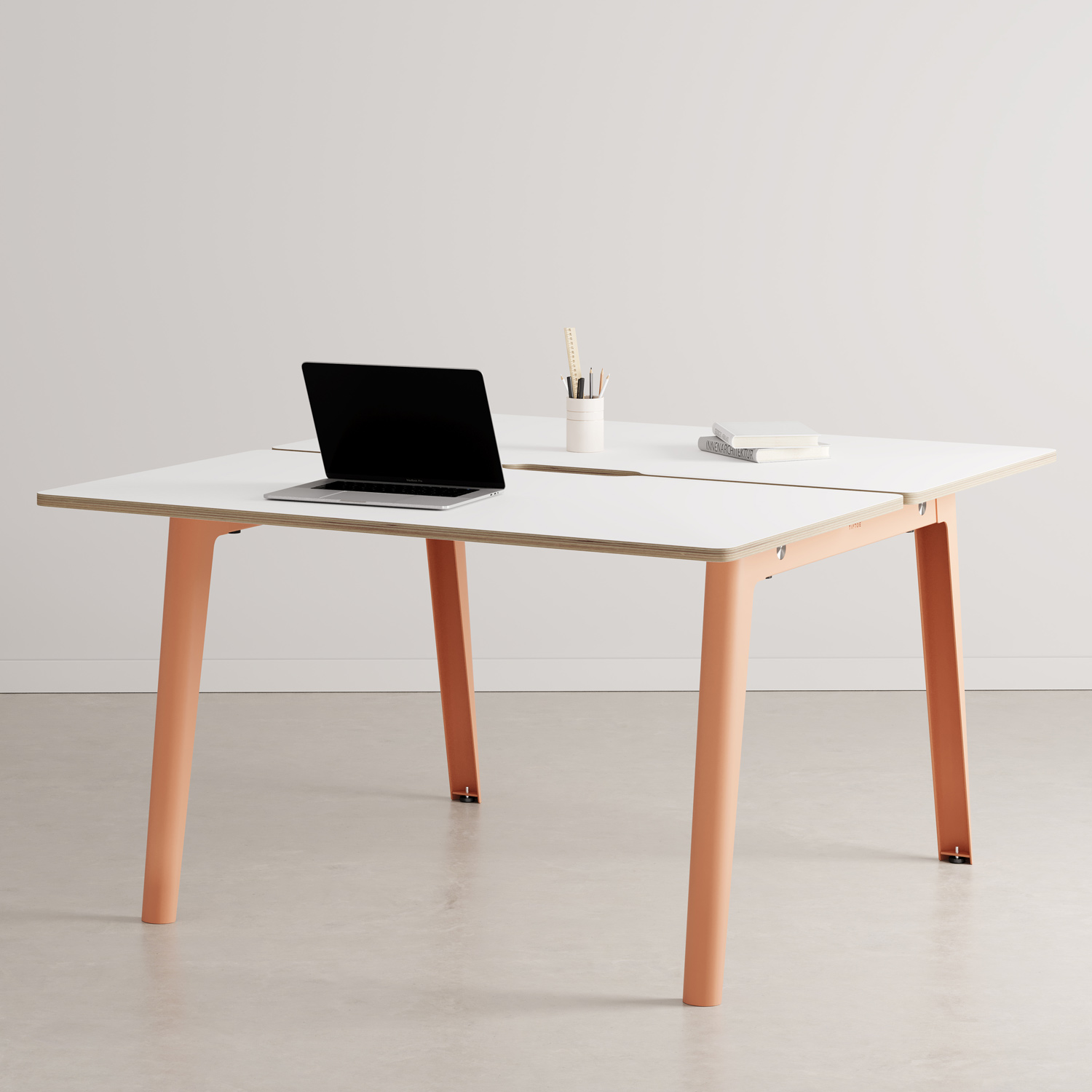 NEW MODERN 2-seater workbench - white plywood