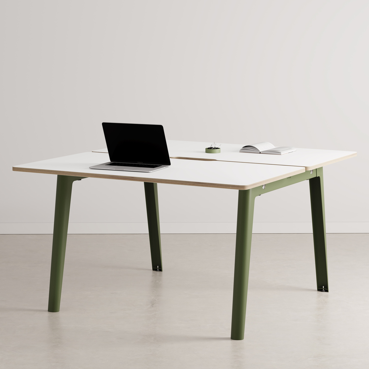 NEW MODERN 2-seater workbench - white plywood