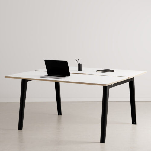 NEW MODERN 2-seater workbench - white plywood