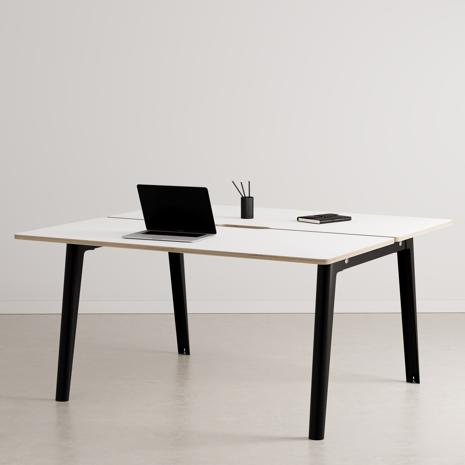 NEW MODERN 2-seater workbench - white plywood